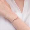 Thumbnail Image 1 of Previously Owned - Love + Be Loved Lab-Created Ruby Loop Bolo Bracelet in Sterling Silver - 9.5"