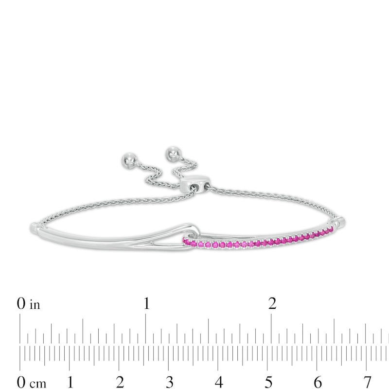 Previously Owned - Love + Be Loved Lab-Created Ruby Loop Bolo Bracelet in Sterling Silver - 9.5"