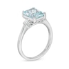 Thumbnail Image 2 of Previously Owned - Emerald-Cut Aquamarine and 0.12 CT. T.W. Diamond Engagement Ring in 14K White Gold