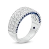 Previously Owned - Vera Wang Love Collection 1.45 CT. T.W. Diamond and Blue Sapphire Band in 14K White Gold (I/SI2)