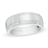 Thumbnail Image 0 of Previously Owned - Vera Wang Love Collection Men's 0.04 CT. T.W. Diamond Four Stone Wedding Band in 14K White Gold