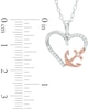 Thumbnail Image 1 of Previously Owned - 0.10 CT. T.W. Diamond Heart with Side Anchor Pendant in Sterling Silver and 14K Rose Gold Plate