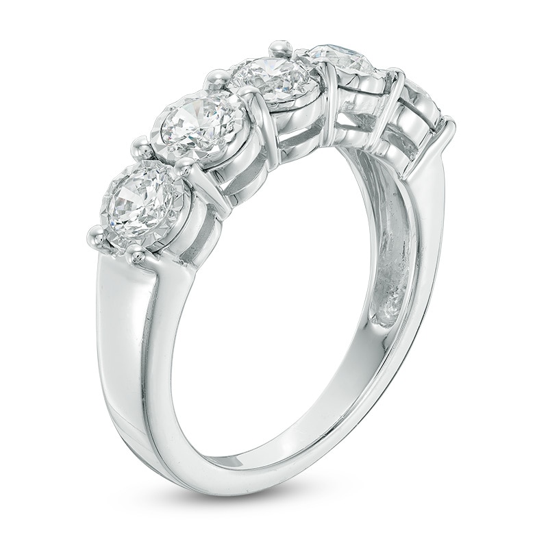 Previously Owned - 1.00 CT. T.W. Diamond Five Stone Anniversary Band in 10K White Gold|Peoples Jewellers