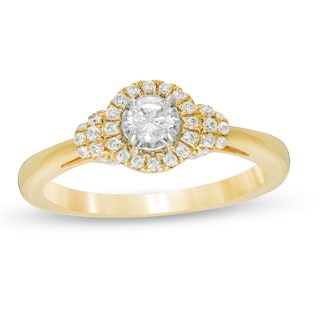 Previously Owned - 0.40 CT. T.W. Diamond Frame Engagement Ring in 10K Gold