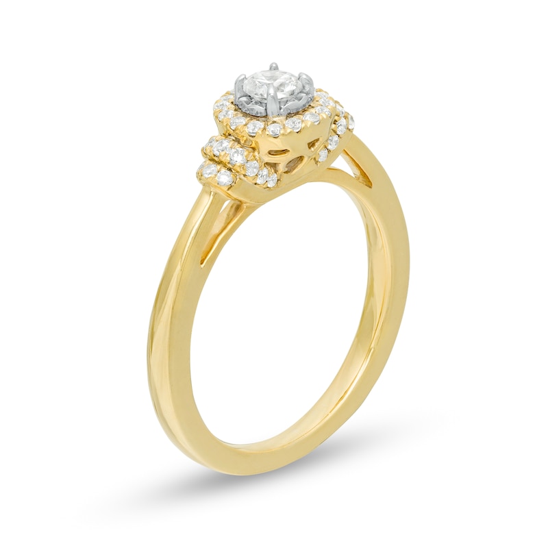 Previously Owned - 0.40 CT. T.W. Diamond Frame Engagement Ring in 10K Gold