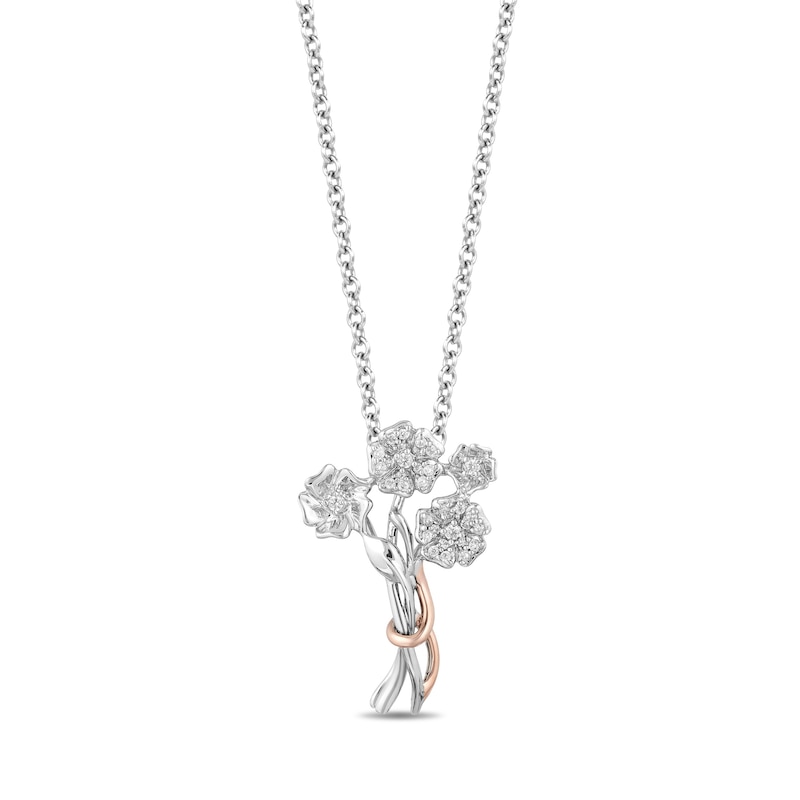 Main Image 1 of Previously Owned - Hallmark Diamonds Gratitude 0.10 CT. T.W. Diamond Pendant in Sterling Silver and 10K Rose Gold