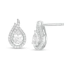 Thumbnail Image 0 of Previously Owned - Pear-Shaped Lab-Created White Sapphire Flame Stud Earrings in Sterling Silver