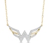 Thumbnail Image 0 of Previously Owned - Wonder Woman™ Collection 0.115 CT. T.W. Diamond Symbol Necklace in 10K Gold