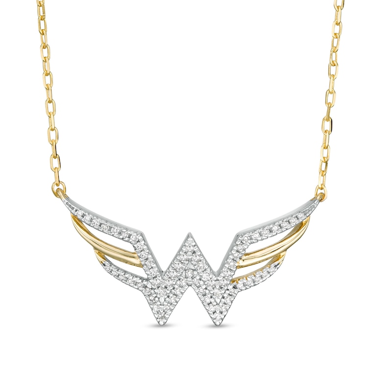 Previously Owned - Wonder Woman™ Collection 0.115 CT. T.W. Diamond Symbol Necklace in 10K Gold