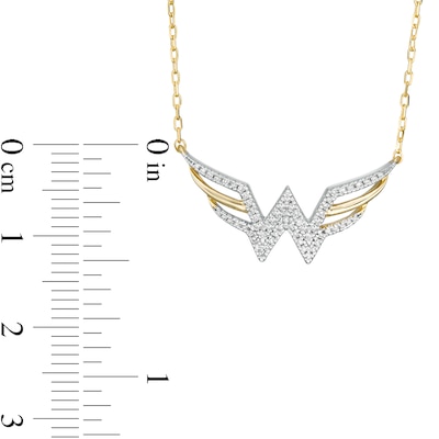 Previously Owned - Wonder Woman™ Collection 0.115 CT. T.W. Diamond Symbol Necklace in 10K Gold