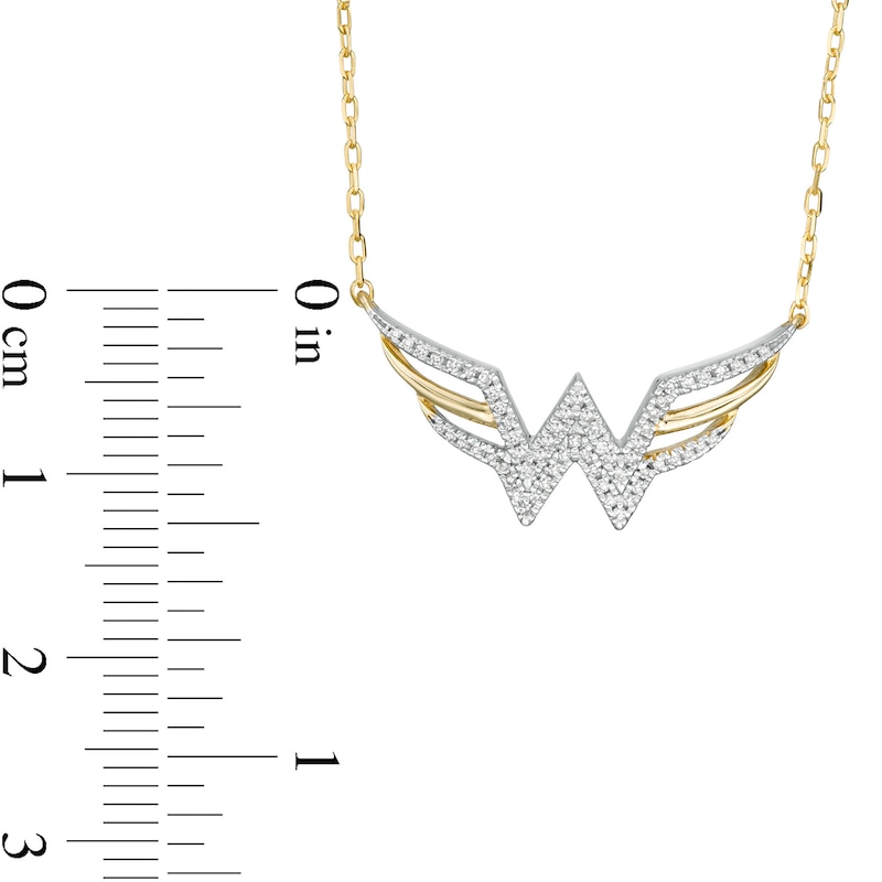 Previously Owned - Wonder Woman™ Collection 0.115 CT. T.W. Diamond Symbol Necklace in 10K Gold