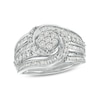Thumbnail Image 0 of Previously Owned - 1.00 CT. T.W. Baguette and Round Diamond Multi-Row Ring in 10K White Gold