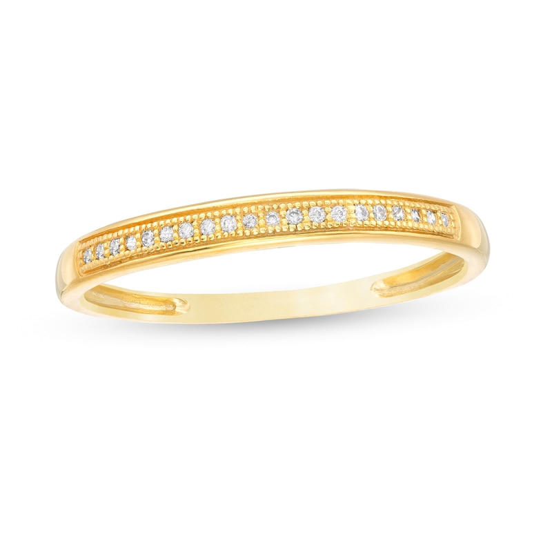 Main Image 1 of Previously Owned - 0.04 CT. T.W. Diamond Vintage-Style Anniversary Band in 10K Gold