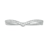 Previously Owned - 0.10 CT. T.W. Diamond Chevron Anniversary Band in 10K White Gold