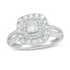 Thumbnail Image 0 of Previously Owned - 1.00 CT. T.W. Diamond Double Cushion Frame Engagement Ring in 10K White Gold (I/I2)