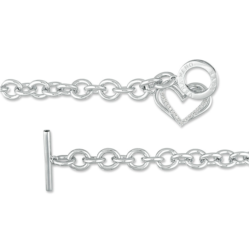 Previously Owned - The Kindred Heart from Vera Wang Love Collection 0.085 CT. T.W. Diamond Bracelet in Sterling Silver