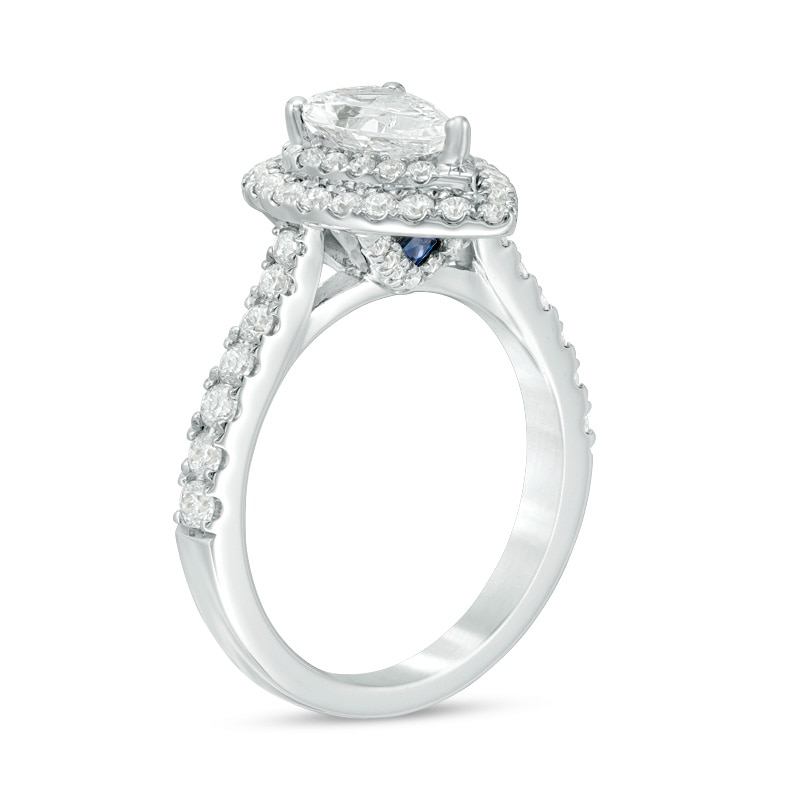 Previously Owned - Vera Wang Love Collection 1.69 CT. T.W. Pear-Shaped Diamond Engagement Ring in 14K White Gold