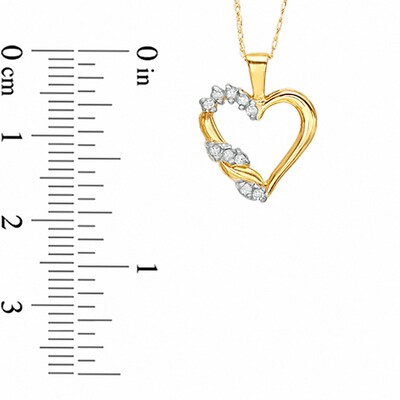 Previously Owned - 0.12 CT. T.W. Diamond Heart Pendant in 10K Gold