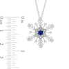 Thumbnail Image 1 of Previously Owned - 4.0mm Ceylon Lab-Created Sapphire and Diamond Accent Snowflake Pendant in Sterling Silver