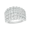 Thumbnail Image 1 of Previously Owned - 2.00 CT. T.W. Diamond Spiral Multi-Row Anniversary Ring in 10K White Gold