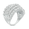 Thumbnail Image 2 of Previously Owned - 2.00 CT. T.W. Diamond Spiral Multi-Row Anniversary Ring in 10K White Gold