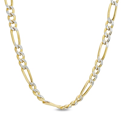 Previously Owned - Men's 120 Gauge Diamond-Cut Figaro Chain Necklace in 14K Two-Tone Gold - 22"