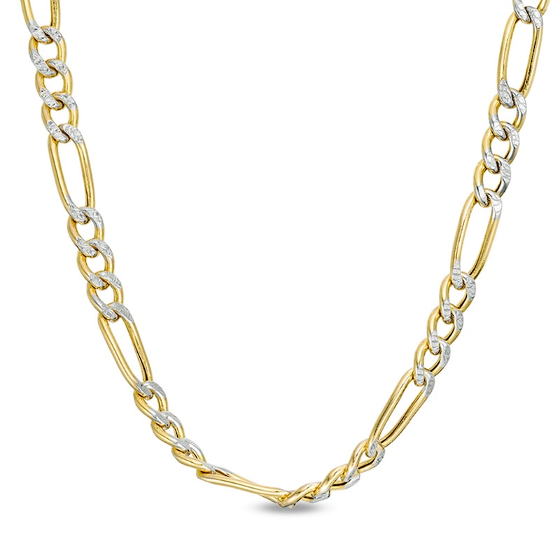 Previously Owned - Men's 120 Gauge Diamond-Cut Figaro Chain Necklace in 14K Two-Tone Gold - 22"