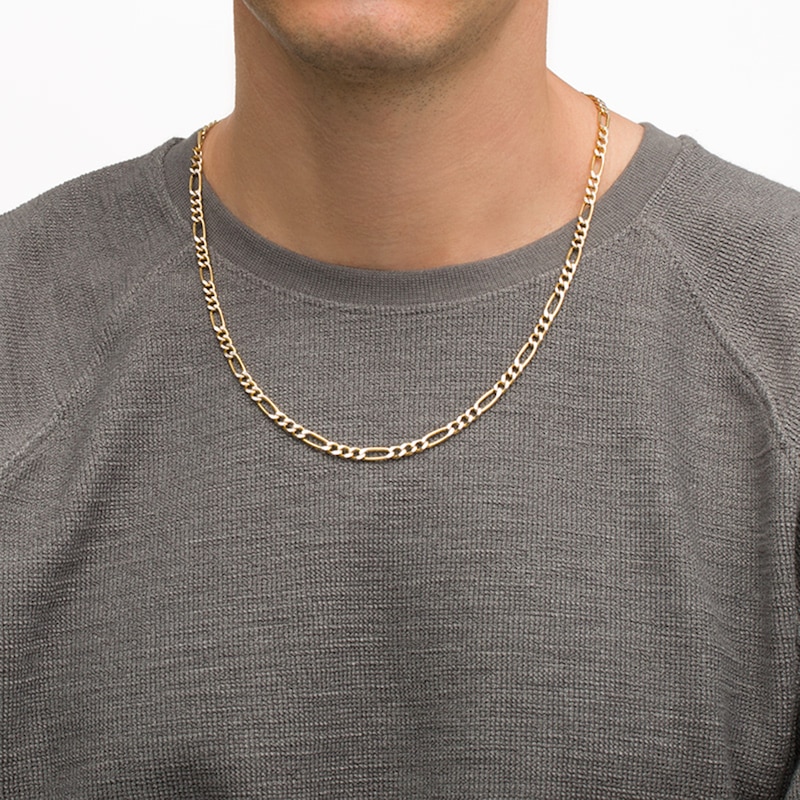 Previously Owned - Men's 120 Gauge Diamond-Cut Figaro Chain Necklace in 14K Two-Tone Gold - 22"