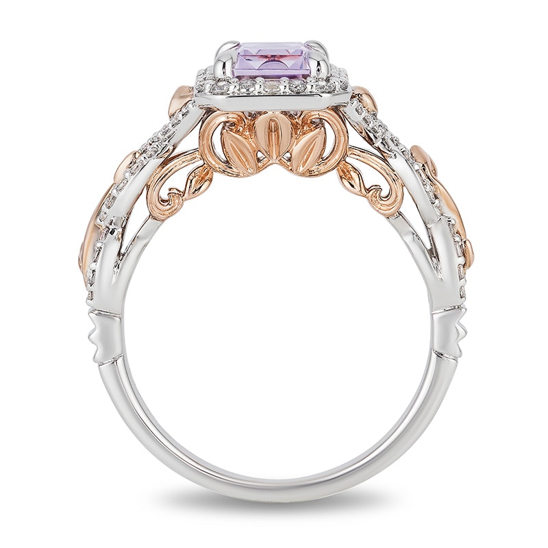 Previously Owned - Enchanted Disney Rapunzel Amethyst and 0.32 CT. T.W. Diamond Engagement Ring in 14K Two-Tone Gold|Peoples Jewellers