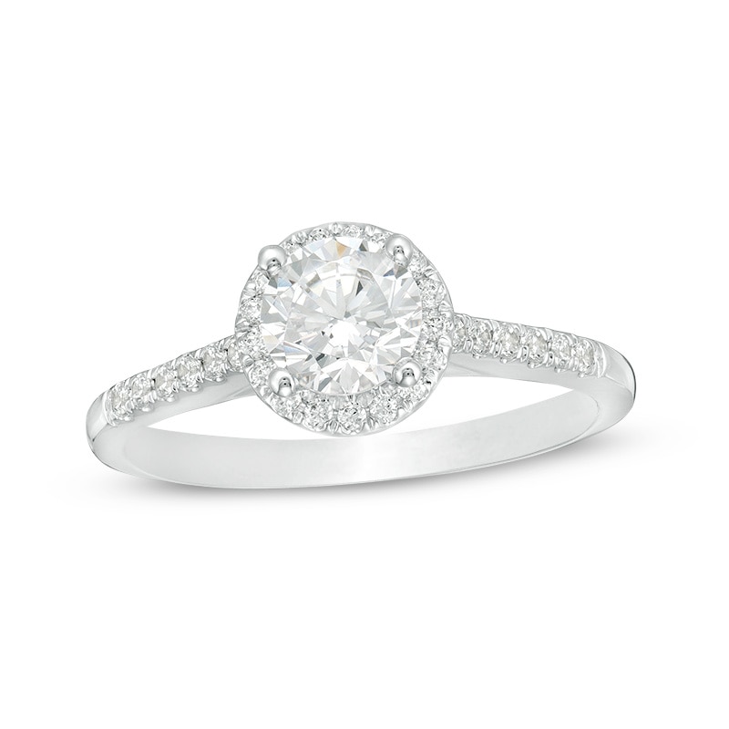 Previously Owned - Celebration Canadian Ideal 1.00 CT. T.W. Diamond Frame Engagement Ring in 14K White Gold (I/I1)|Peoples Jewellers