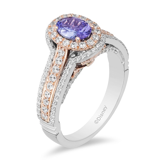 Previously Owned - Enchanted Disney Ariel Tanzanite and 0.69 CT. T.W. Diamond Engagement Ring in 14K Two-Tone Gold