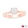 Previously Owned - 0.50 CT. T.W. Diamond Frame Engagement Ring in 14K Rose Gold (I/I1)