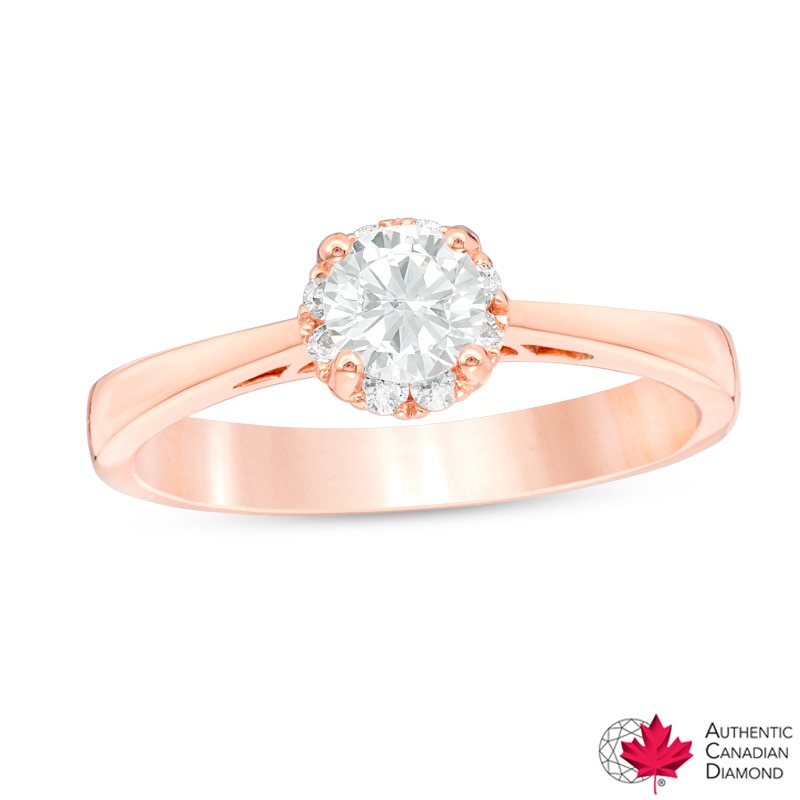 Previously Owned - 0.50 CT. T.W. Diamond Frame Engagement Ring in 14K Rose Gold (I/I1)|Peoples Jewellers