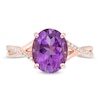 Thumbnail Image 3 of Previously Owned - Oval Amethyst and 0.05 CT. T.W. Diamond Twist Shank Ring in 10K Rose Gold