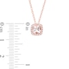 Thumbnail Image 2 of Previously Owned - 5.0mm Cushion-Cut Morganite and 0.05 CT. T.W. Diamond Frame Pendant in 10K Rose Gold