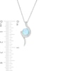 Previously Owned - 7.0mm Lab-Created Blue Opal and White Sapphire Swirl Pendant in Sterling Silver