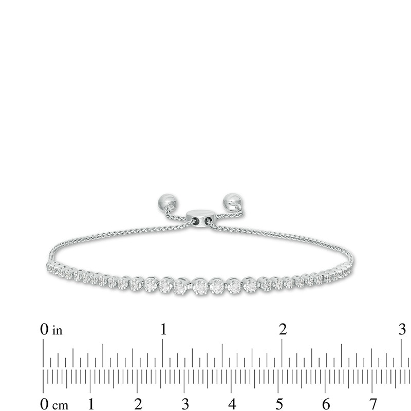 Previously Owned - Marilyn Monroe™ Collection 0.50 CT. T.W. Journey Diamond Bolo Bracelet in 10K White Gold - 9.5"|Peoples Jewellers