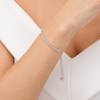 Previously Owned - Marilyn Monroe™ Collection 0.50 CT. T.W. Journey Diamond Bolo Bracelet in 10K White Gold - 9.5"