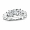 Previously Owned - 1.00 CT. T.W. Diamond Cluster Engagement Ring in 14K White Gold