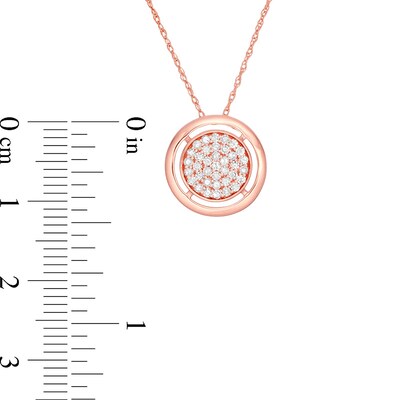 Previously Owned - 0.20 CT. T.W. Composite Diamond Circle Pendant in 10K Rose Gold