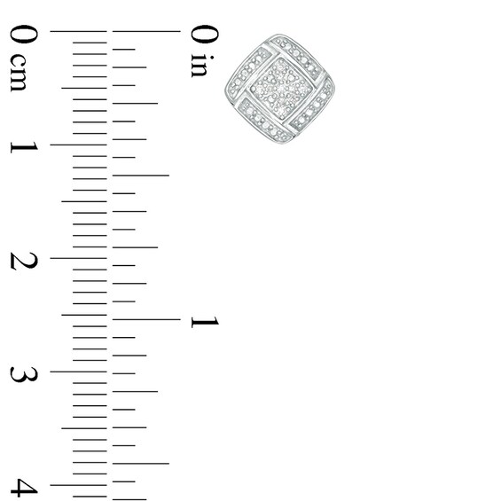 Previously Owned - 0.17 CT. T.W. Composite Diamond Cushion Weave Frame Pendant, Stud Earrings and Ring Set