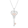 Thumbnail Image 0 of Previously Owned - 0.09 CT. T.W. Diamond "MOM" Heart-Top Key Pendant in Sterling Silver and 10K Rose Gold