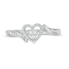 Thumbnail Image 3 of Previously Owned - 0.05 CT. T.W. Diamond Heart-Shaped Bypass Promise Ring in Sterling Silver