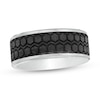 Thumbnail Image 0 of Previously Owned - Men's 10.0mm Tire Tread Carbon Fibre Inlay Wedding Band in Tungsten