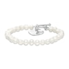 Previously Owned-5.0-6.0mm Freshwater Cultured Pearl Strand Bracelet with Sterling Silver Heart Charm-7.5"