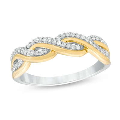 Previously Owned - 0.20 CT. T.W. Diamond Braid Anniversary Band in 10K Gold