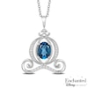 Thumbnail Image 0 of Previously Owned - Enchanted Disney Cinderella Oval London Blue Topaz and 0.085 CT. T.W. Diamond Carriage Pendant