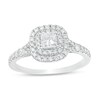 Thumbnail Image 1 of Previously Owned - 0.70 CT. T.W. Princess-Cut Diamond Double Frame Engagement Ring in 14K White Gold (I/I2)