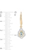 Thumbnail Image 2 of Previously Owned - Pear-Shaped Swiss Blue Topaz and 0.18 CT. T.W. Diamond Scallop Frame Drop Earrings in 10K Gold