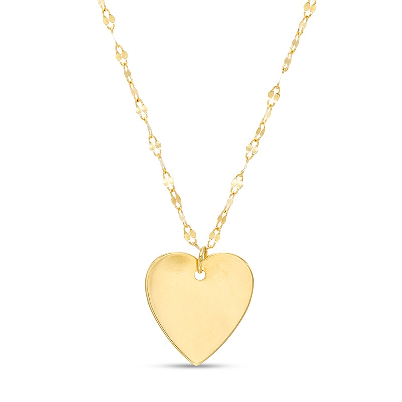 Previously Owned - Polished Heart Disc Necklace in 10K Gold|Peoples Jewellers